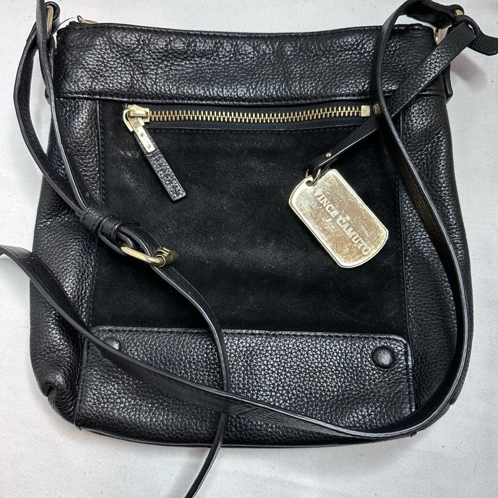 Vince Camuto Black Crossbody Bag with Gold Details